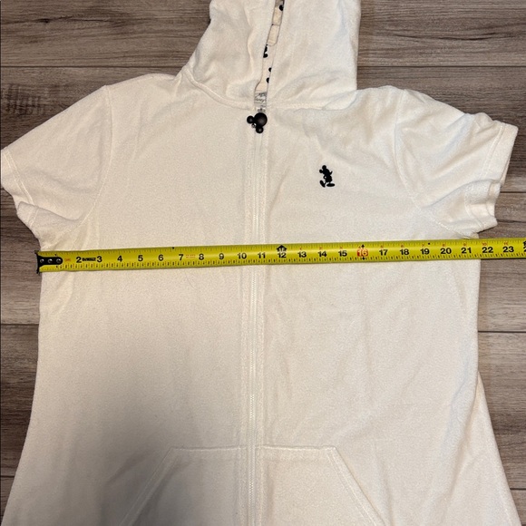 Disney Parks Youth XL Mickey Mouse White Hooded Terrycloth Zip Up Swim Coverup - Picture 7 of 8